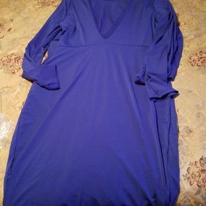 Casual mid length navy blue dress